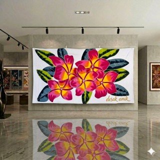 New Design Rayon Sarong Hand Painted Flower Design Customs